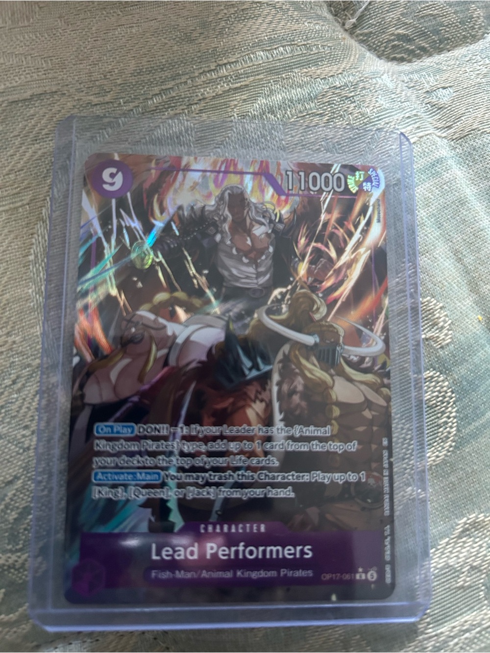 Onepiece Purple Holo Lead Performers Trading Card